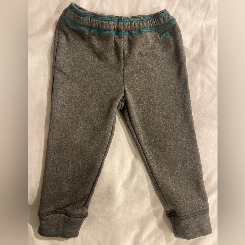 L.L. Bean Gray Kids Joggers with Teal Accents